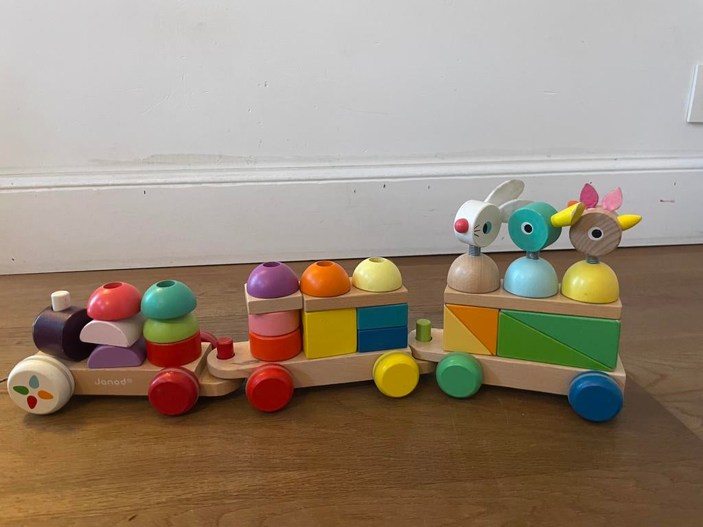 Grand train en bois des animaux Janod, Enlèvement, Utilisé