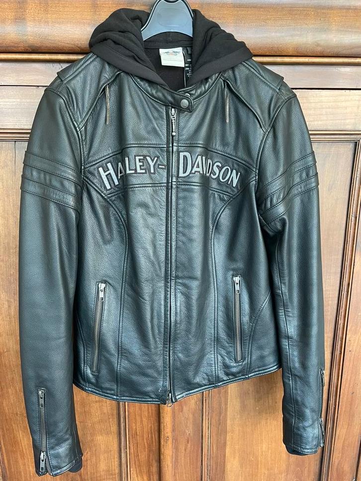 Harley Davidson leren motorvest met uitneembare fleecevest, Motoren, Kleding | Motorhelmen, Ophalen