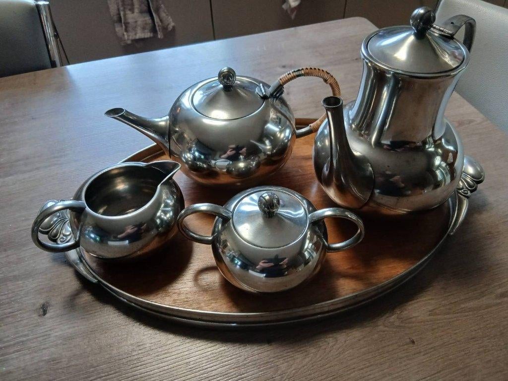 Service thé/café en étain, Antiquités & Art, Enlèvement