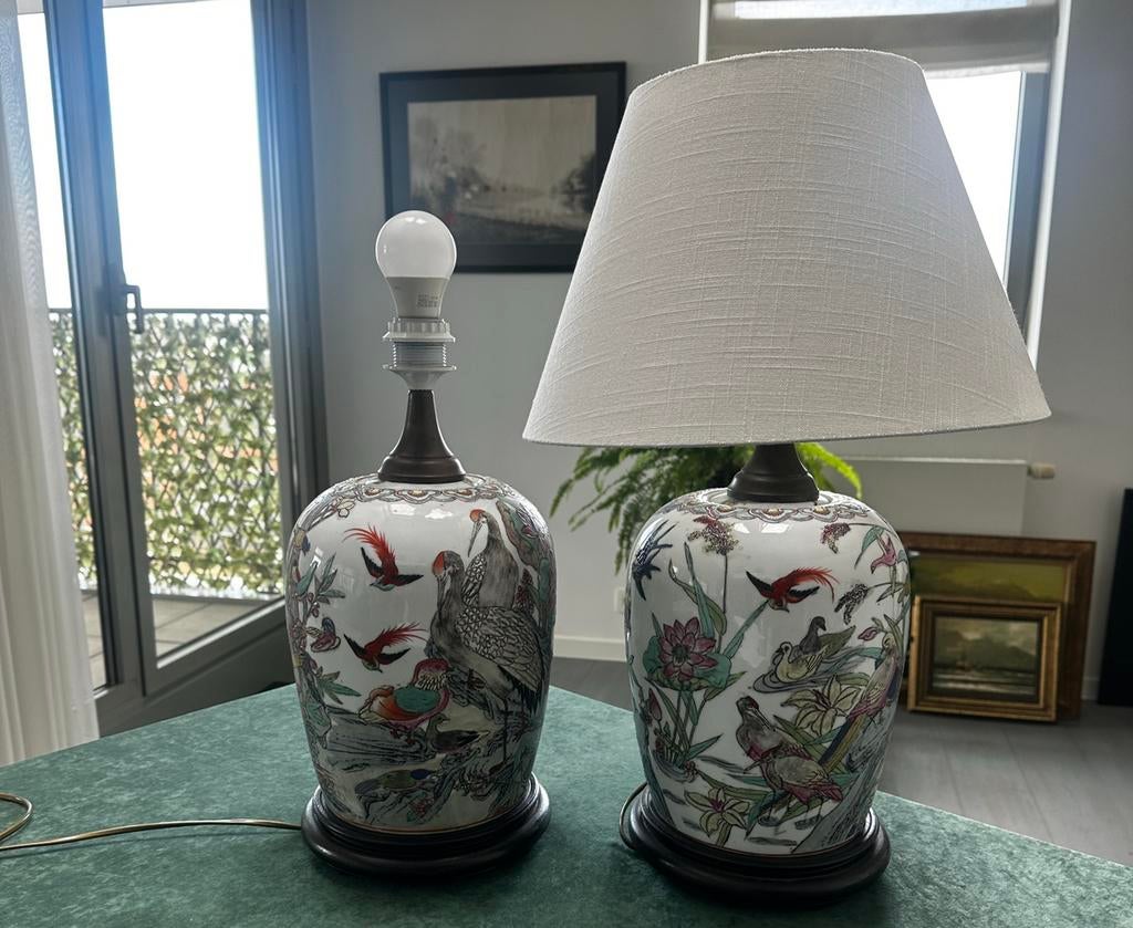 Lampes de table - paire de lampes chinoises, Enlèvement, Comme neuf, 50 à 75 cm
