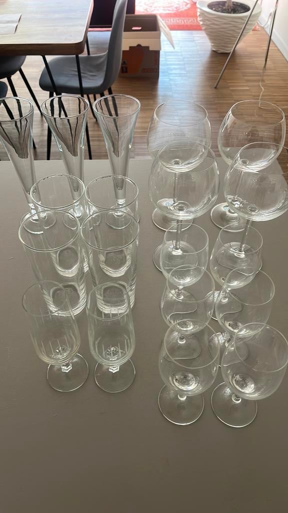 Grote set glazen – wijn, champagne & tumblers, Enlèvement, Comme neuf
