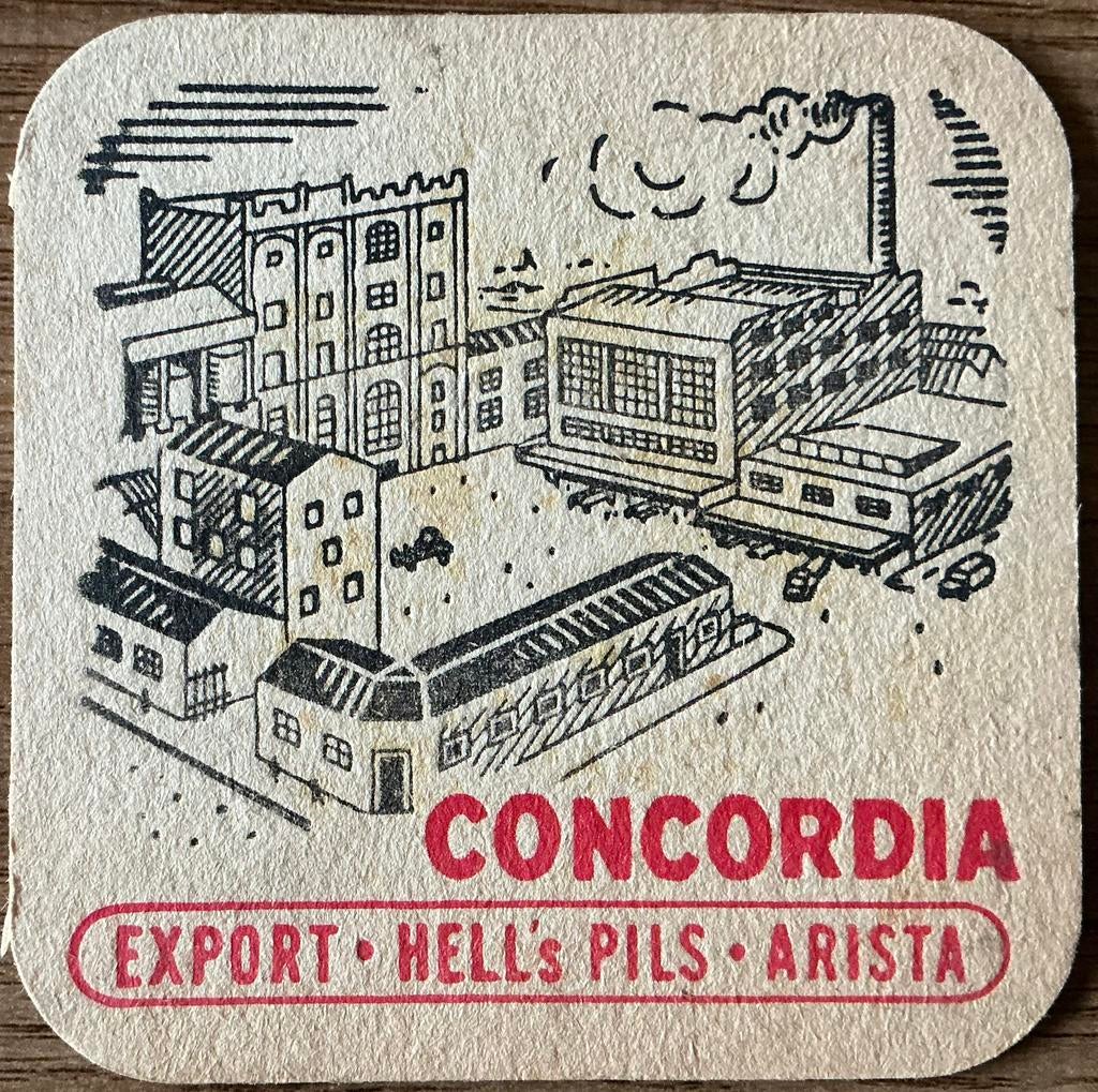 CONCORDIA/HELL'S PILS/Tapis à bière, Collections, Marques de bière, Enlèvement ou Envoi, Comme neuf, Sous-bock, Autres marques