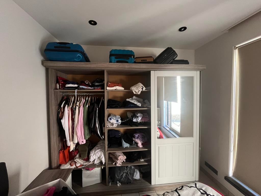 Wit bruine kleerkast, Huis en Inrichting, Ophalen, Zo goed als nieuw