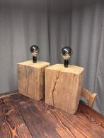 Lampe de chevet en bois massif, Maison & Meubles, Enlèvement, Comme neuf, Bois