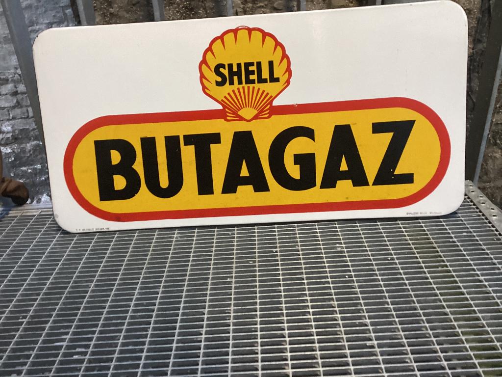 Plaque émaillée SHELL émaillerie Belge Bruxelles 1957-70/35, Enlèvement