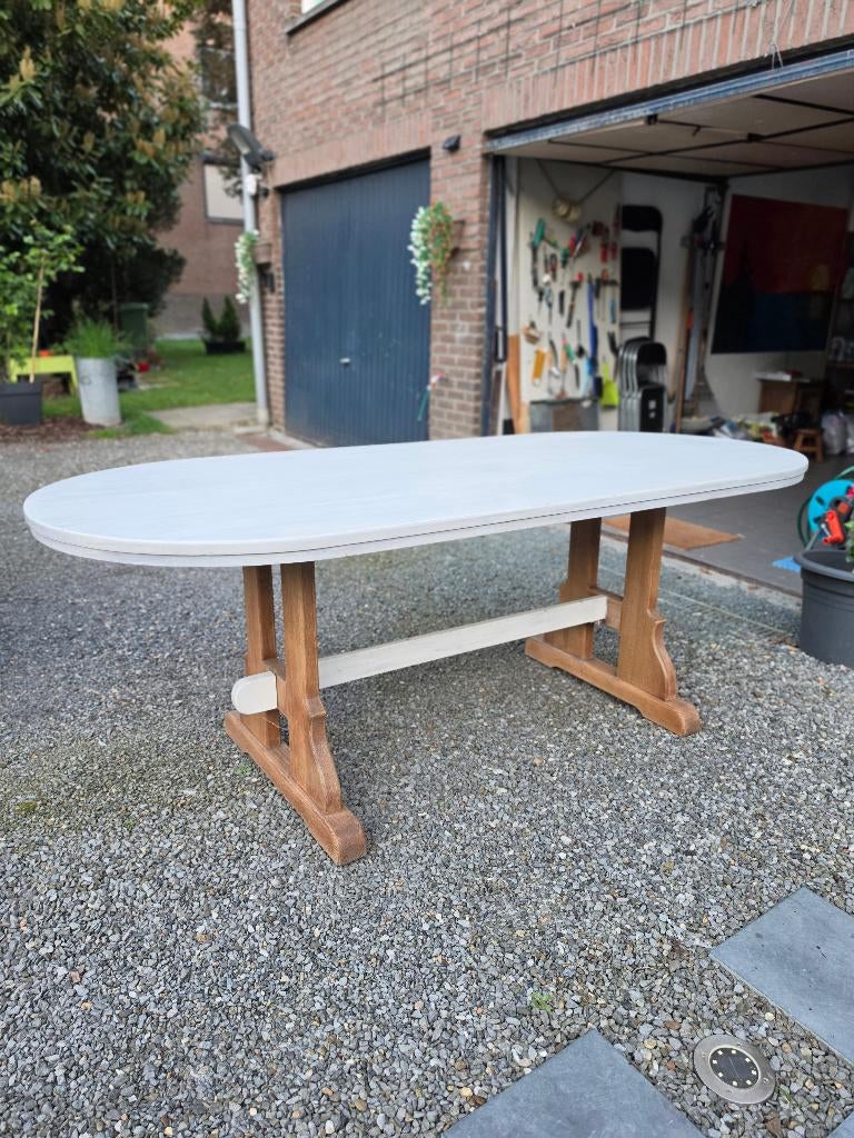 Houten eettafel, Huis en Inrichting, Tafels | Eettafels, Ophalen, Gebruikt, Eikenhout, 50 tot 100 cm