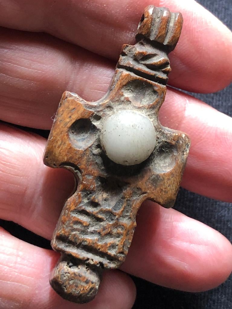 Bodemvondst Byzantijns orthodox KRUIS hanger van BOT Pasen!, Antiquités & Art, Curiosités & Brocante, Enlèvement ou Envoi