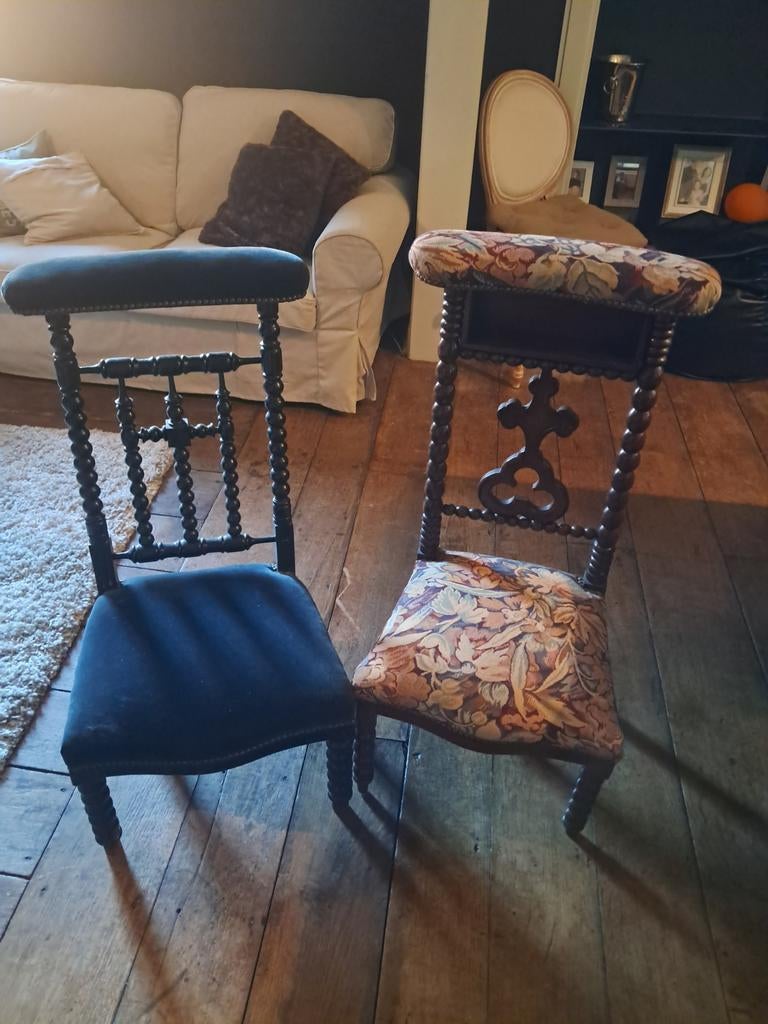 Paire de Prie-Dieu anciens – Style Napoléon III, Antiek en Kunst, Ophalen