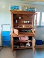 Antieke geloogde grenen keukenkast, Antiek en Kunst, Ophalen