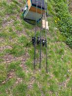 Complete visset karper – 3 hengels + molens + viskoffer +, Ophalen, Zo goed als nieuw, Complete set