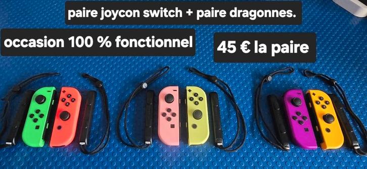 accessoires switch & switch2 : joycon,volant,chargeur,grip, Consoles de jeu & Jeux vidéo, Jeux | Nintendo Switch, Comme neuf, Enlèvement ou Envoi