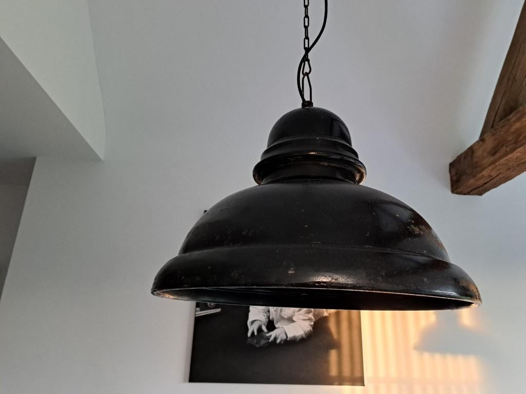 Authentieke gietijzeren stallampen, Huis en Inrichting, Lampen | Hanglampen, Zo goed als nieuw, Minder dan 50 cm, Metaal, Ophalen