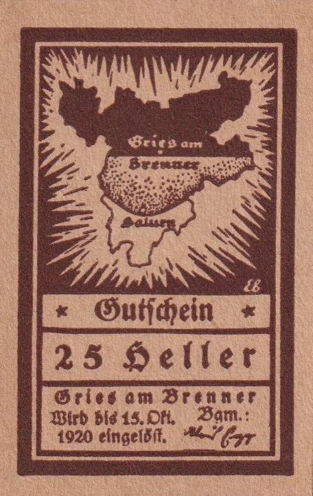 Gries am Brenner (gekleurd), Postzegels en Munten, Bankbiljetten | Europa | Niet-Eurobiljetten, Setje, Oostenrijk, Ophalen of Verzenden
