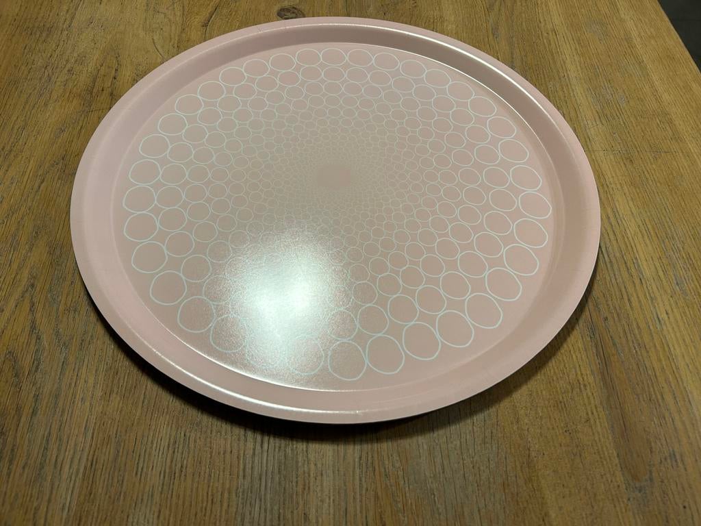 Roze dienblad plateau Ikea 43cm, Ophalen of Verzenden, Zo goed als nieuw, Rond, Kunststof