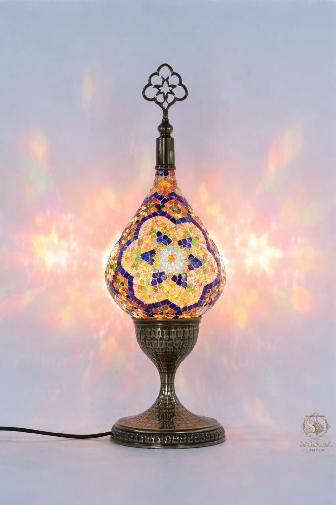 Prachtige Turkse mozaïek tafellamp H: 50cm B: 16cm, Huis en Inrichting, Lampen | Tafellampen, Nieuw, Minder dan 50 cm, Glas, Metaal