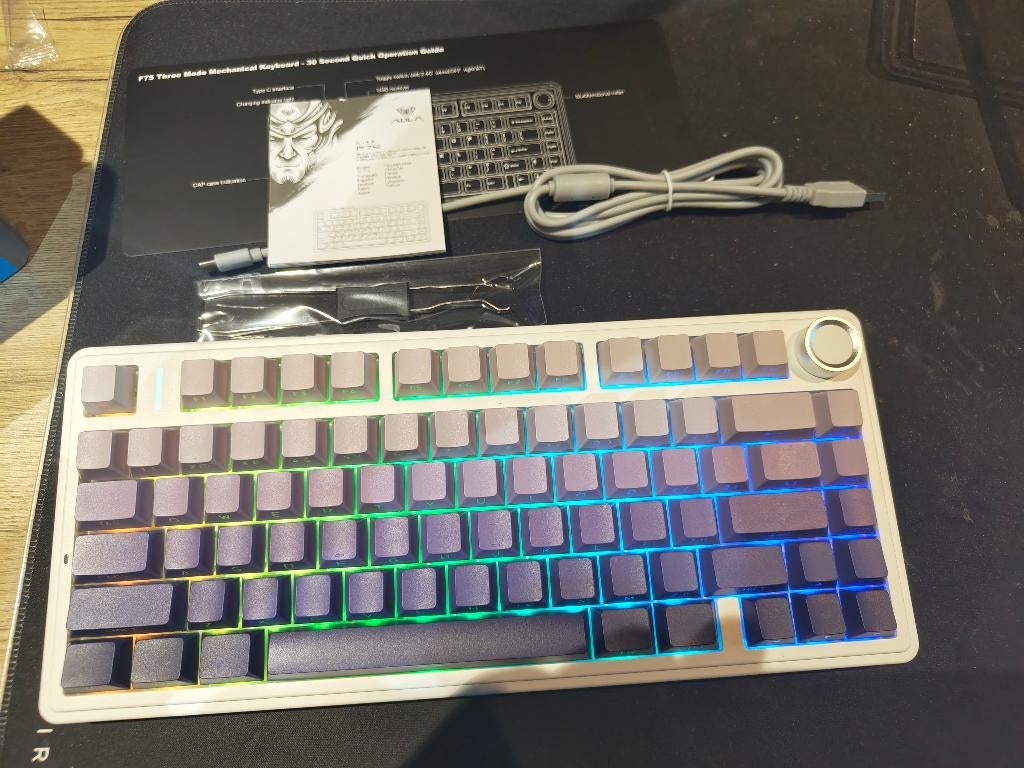 Toetsenbord mechanisch 75% f75 pro, Informatique & Logiciels, Claviers, Comme neuf, Qwerty, Sans fil, Clavier gamer, Enlèvement