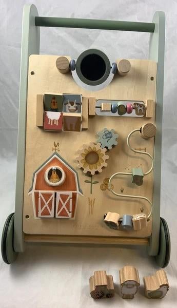 Little Dutch Houten Loopwagen Little Farm Baby Walker FSC, Verzenden, Zo goed als nieuw, Overige typen, Met wieltjes