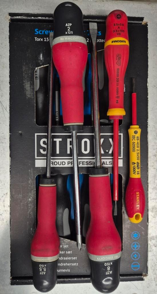 Set (12stuks) schroevendraaiers (Facom, Stanley en Stroxx), Auto diversen, Autogereedschap, Nieuw, Ophalen of Verzenden