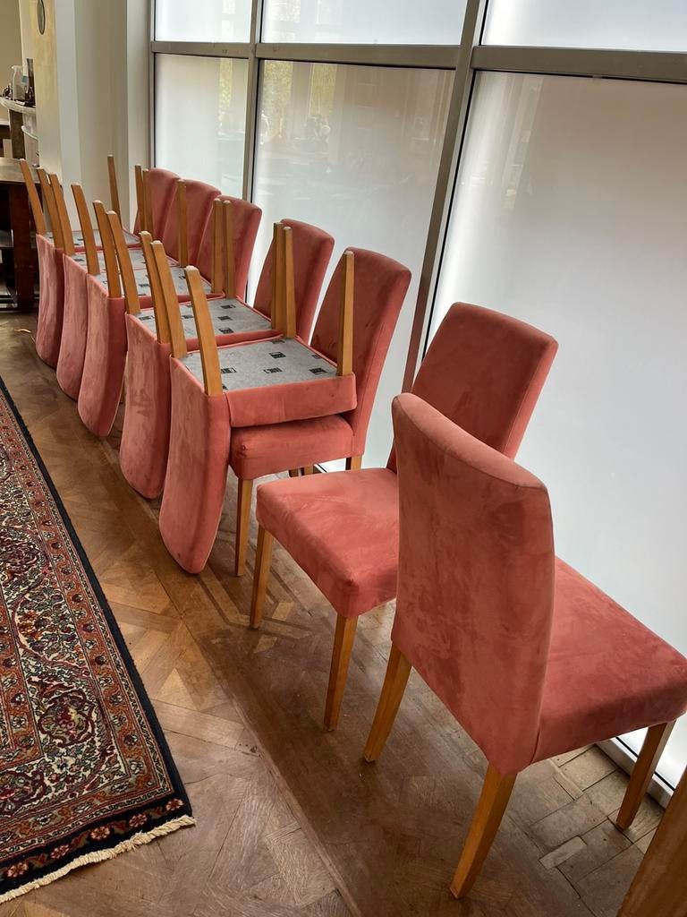 Douze belles chaises de salle à manger en bon étst, Maison & Meubles, Chaises, Autres couleurs, Enlèvement, Modern, Tissus