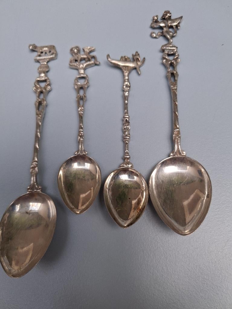 Antiek bestek lepeltjes verzilverd Italië, Antiquités & Art, Antiquités | Couverts, Enlèvement