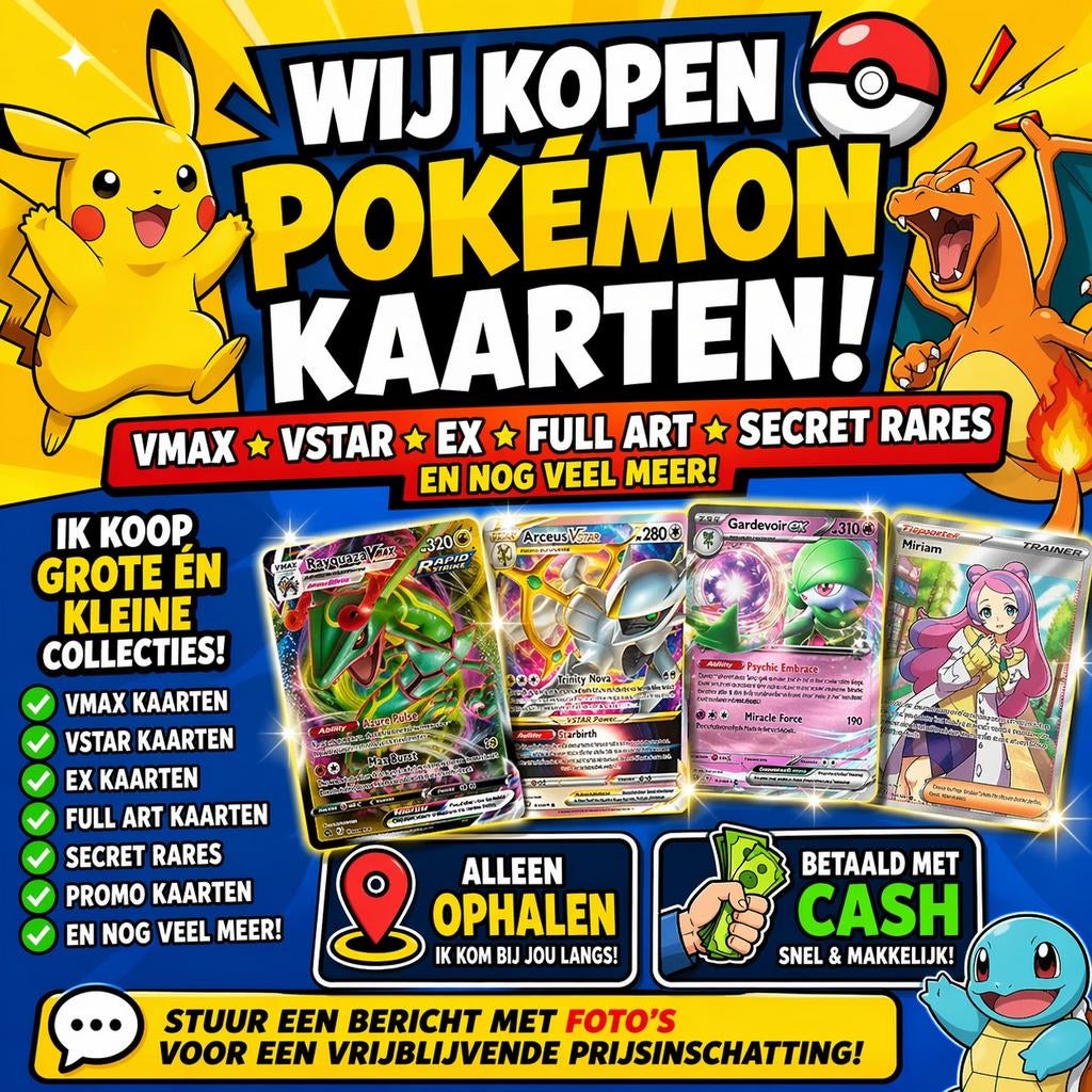 Pokémon kaarten verkopen? IK BETAAL CASH & KOM NAAR JOU!, Ophalen