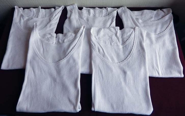 Set (5x) van Katoenen Damessinglets: Maat: L, Kleding | Dames, Ondergoed en Lingerie, Wit, Ophalen