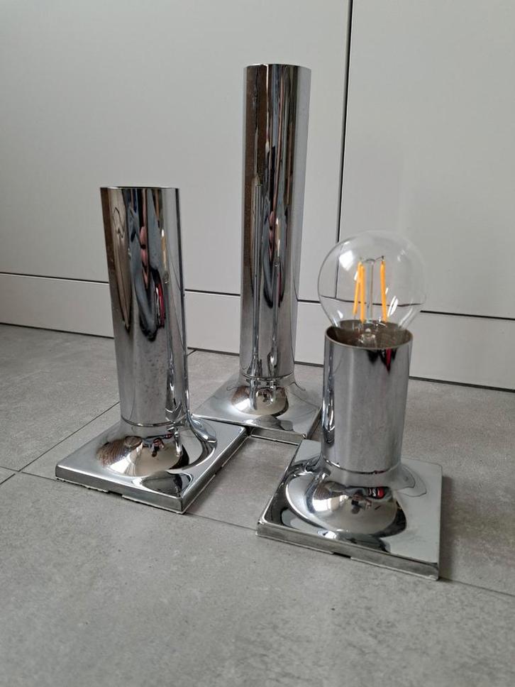 Set van 3 vintage Rolf Krüger lampen (1966), Huis en Inrichting, Woonaccessoires | Kandelaars en Kaarsen, Gebruikt, Metaal, Ophalen