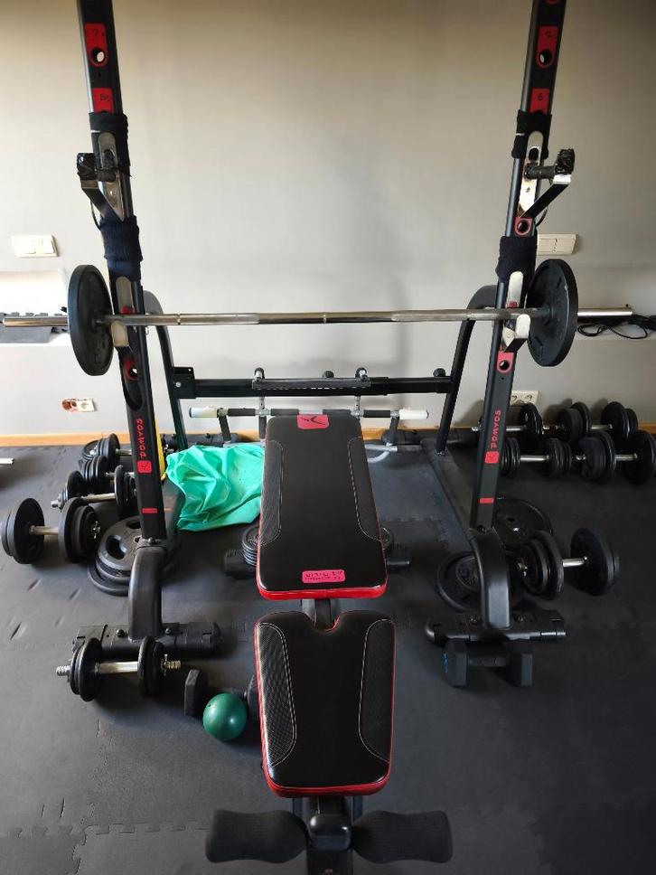 Fitnessmateriaal Te Koop!, Sport en Fitness, Fitnessmaterialen, Gebruikt, Fitnessbank, Armen, Benen, Borst, Buik, Rug, Ophalen