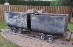 Industriële mijnkar decoratie op rails, Antiek en Kunst, Ophalen