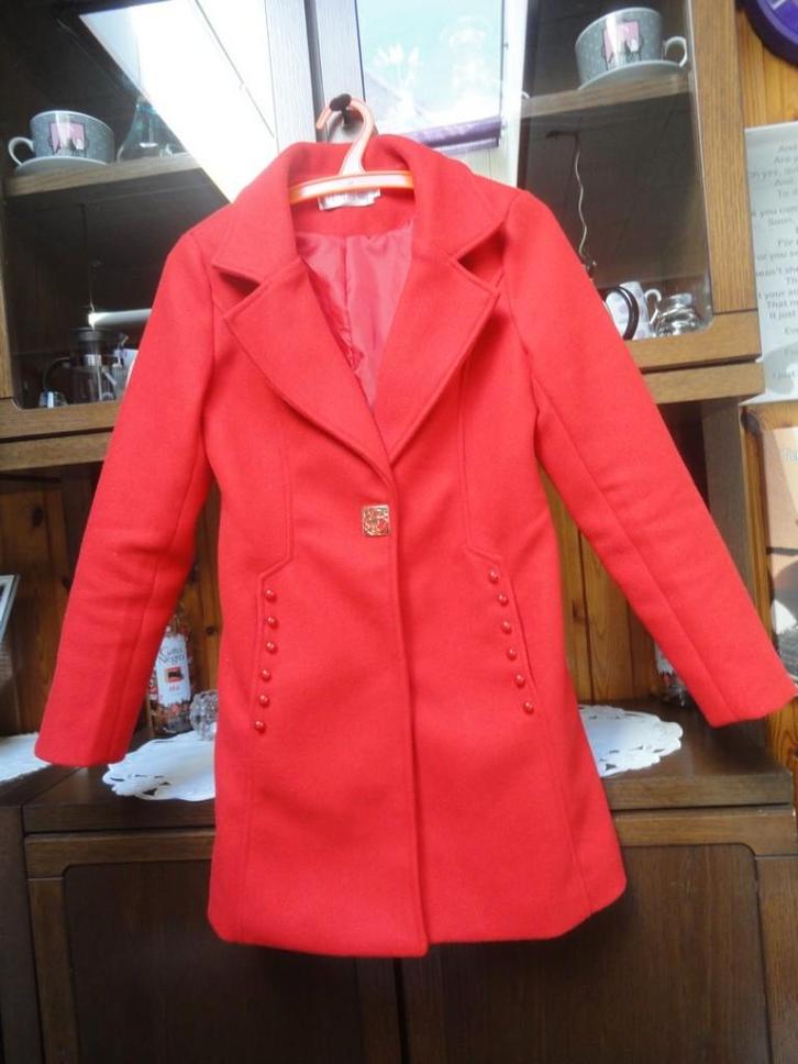 Mooie rode jas, nieuwstaat, Kleding | Dames, Jasjes, Kostuums en Pakken, Zo goed als nieuw, Jasje, Rood, Ophalen of Verzenden
