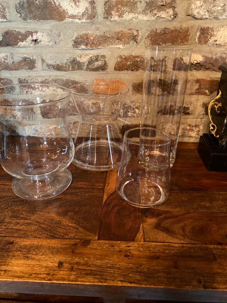 Set glazen vazen/decoratieve vazen, Enlèvement, Comme neuf, Verre