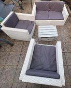 Complete 4-delige tuin loungeset met wasbare kussens, Ophalen, Gebruikt, Loungeset, Wicker
