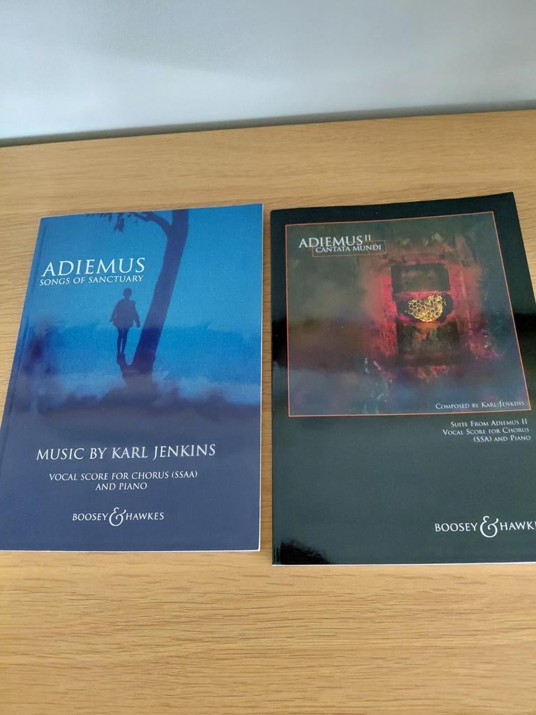 Partituren Adiemus Karl Jenkins voor koor SSA en piano, Muziek en Instrumenten, Bladmuziek, Ophalen, Zo goed als nieuw