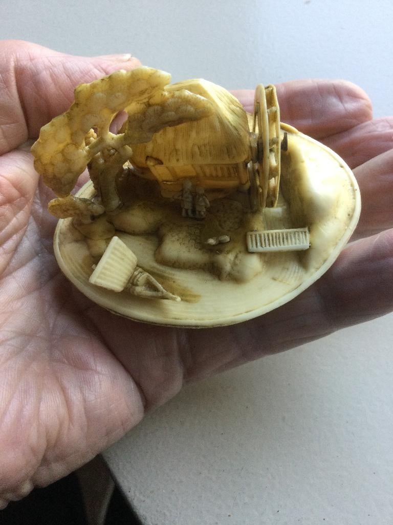 Vintage Japanse schelp dioramascéne celluloid 1940, Ophalen of Verzenden