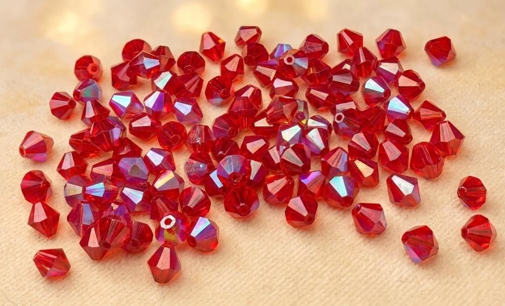 lot kralen 100 rood AB cone 7mm, Hobby en Vrije tijd, Kralen en Sieraden maken, Nieuw, Kraal, Ophalen of Verzenden