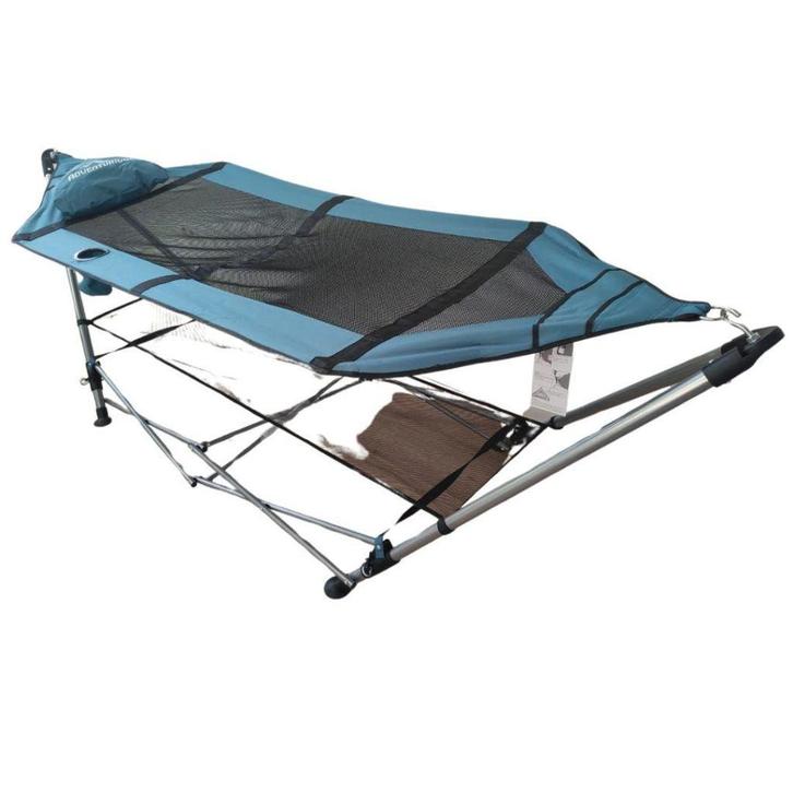 Hangmat met opvouwbaar frame voor binnen en buiten 1-persoon, Jardin & Terrasse, Hamacs, Neuf, Une personne, Avec support, Pliant