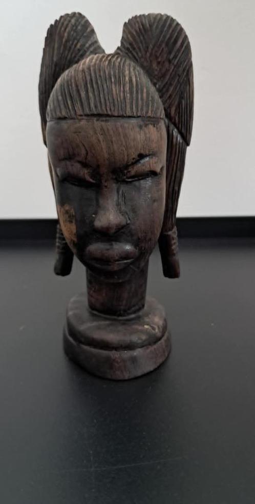 Statuette tête de jeune fille africaine, Antiek en Kunst, Kunst | Beelden en Houtsnijwerken, Ophalen