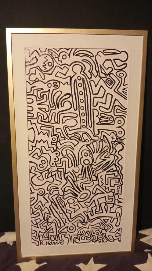 ORIGINEEL KUNSTWERK  VAN DE WERELDBEROEMDE KEITH HARING, Antiek en Kunst, Kunst | Schilderijen | Modern, Ophalen