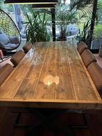 Steigerhouten eetkamertafel, Ophalen, 100 tot 150 cm, 200 cm of meer, Zo goed als nieuw