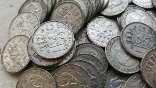 Nederland halve kilo zilveren munten mix, Postzegels en Munten, Edelmetalen en Baren, Zilver, Ophalen of Verzenden