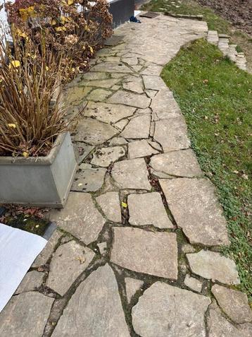 Pavé dalle pierre de Meuse +- 45 M2 dispo 02/25 prix 35€ M2  beschikbaar voor biedingen