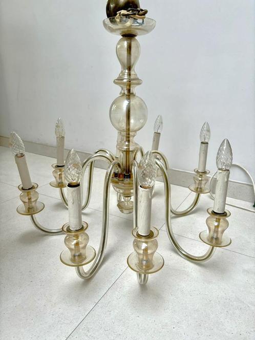 Lustre vintage en cristal Murano, Maison & Meubles, Lampes | Lustres, Utilisé, Verre, Métal, Enlèvement ou Envoi