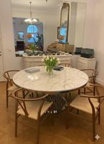 Marmeren/marbre rond(e) tafel/table 160cm diameter/mètre, 150 à 200 cm, Cinq personnes ou plus, Rond, 150 à 200 cm