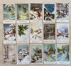 15 oude nieuwjaarskaarten, Collections, Cartes postales | Thème, Enlèvement ou Envoi