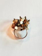 Superbe bague cuivre et perles verre de Murano, Comme neuf, Avec cristal, Enlèvement, 17 à 18