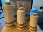vazen - set van 3 - ecru, Huis en Inrichting, Woonaccessoires | Vazen, Ophalen, Nieuw, Wit, Aardewerk of Porselein