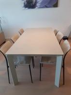 Eettafel met keramisch blad + 6 stoelen, Ophalen, Zo goed als nieuw