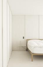 Modern bed tweepersoons massief eiken, Huis en Inrichting, Ophalen, Hedendaags modern, Beige, Tweepersoons