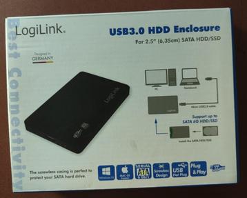 LogiLink USB 3.0 HDD-behuizing voor 2,5" (6,35 cm) SATA HDD/