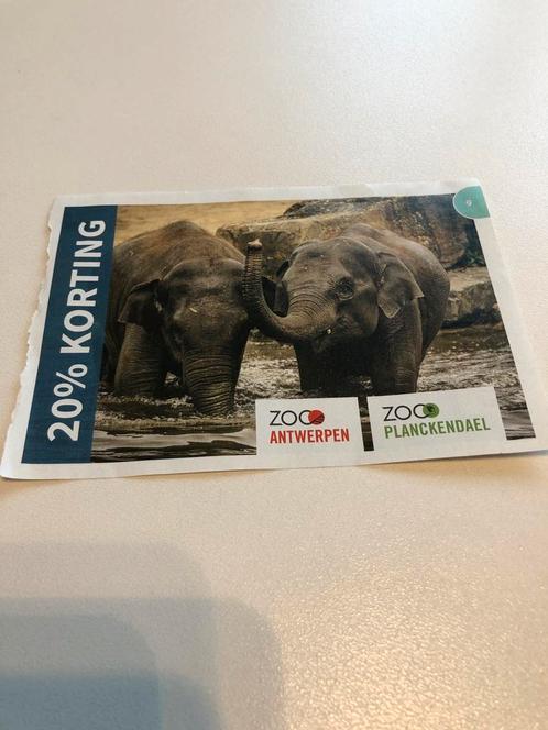 Korting aan de klasse zoo Antwerpen en Planckendael, Tickets en Kaartjes, Kortingen en Cadeaubonnen, Kortingsbon